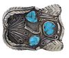 Navajo Silver & Turquoise Buckle c. 1950's