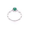 Estate Emerald & Diamond 14k White Gold Ring
