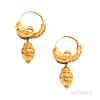Etruscan Revival Gold Earrings