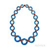 Aldo Cipullo 18kt Gold, Blue Chalcedony, and Carnelian Necklace