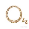 18kt Gold and Diamond Necklace and Earclips