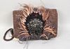 Vintage Wool/Feathered Muff