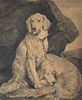 19th Century Pencil Portrait, Dogs
