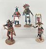 Four Native American Carved Wood Kachina Figures