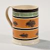 Mocha-decorated Creamware Pint Mug