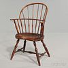 Red-painted Sack-back Windsor Armchair