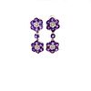 18k Amethyst Flower Dangle Earrings