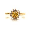 14k Yellow Sapphire Diamond Ring