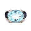 14k Aqua Diamond Sapphire Ring