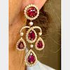 Reza French 18K Yellow Gold AGL Certified Ruby and Diamond Earrings