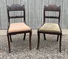 Pair Boston Classical Carved Sabre Leg Chairs