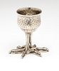 A Tiffany hand-hammered sterling silver egg cup