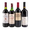 Lote de Vinos Tintos de Francia, U.S.A. y España. Viña Olagosa.  Château Felice. En presentaciones de 750 ml. Total de piezas: 4.
