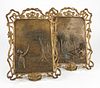 Two framed Art Nouveau bronze plaques