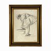 Ballerina Drawling Signed Degas
