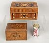 Two Antique Inlaid Wood Boxes
