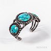 Navajo Silver and Turquoise Cuff Bracelet