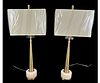 PAIR OF VERNER BUFFET TABLE LAMPS ON MARBLE BASES