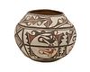 An Acoma Pueblo polychrome pottery olla