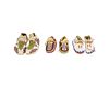 Three pairs of Northern Plains baby moccasins