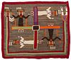 A Navajo sandpainting textile with Yei figures