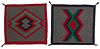 Two Navajo Germantown woven squares
