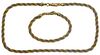 14k Gold Twisted Rope Necklace and Bracelet