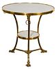 French Empire Style Brass and Marble Eagle Gueridon Table