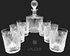 A LALIQUE Femmes Crystal Set of Decanter & Tumblers, Signed
