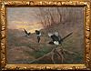 STUDY OF MAGPIES BIRDS OIL PAINTING