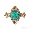 Victorian Gold and Turquoise Brooch