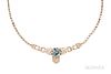 Art Deco Platinum, Aquamarine, and Diamond Necklace