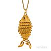 18kt Gold Articulated Fish Pendant
