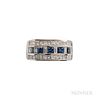 Birks 18kt White Gold, Sapphire, and Diamond Ring