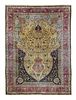 Semi Antique Persian Silk Tabriz, 6' x 8'3"
