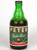1938 Peter Light Beer 12oz Full Steinie bottle Union Hill, New Jersey