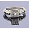 Midcentury 18k Gold Diamond Engagement Ring