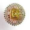 Fancy yellow and pink Diamond ring
