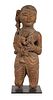 Carved Wood Figure of Mother and Child
