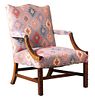 George III Style Carved Mahogany Library Chair