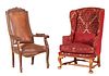 Queen Anne Style Walnut Diminutive Wing Chair
