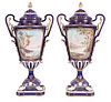 Pair of Sevres Porcelain Covered Urns