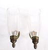 Pair of Georgian Brass and Glass Wall Sconces