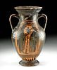 Greek Attic Black-Figure Amphora, Dionysian & Battle