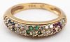 18K Gold Diamond, Sapphire, Emerald, Ruby Ring