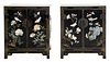 Chinese Hardstone Inlaid and Ebonized Cabinets, Pr