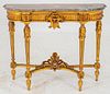 Louis XVI Style Gold-Painted Console