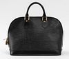 Louis Vuitton Double Handled Black Leather Bag