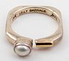Lilly Barrack Silver & 14K Yellow Gold Pearl Ring
