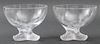 Lalique French Art Glass Crystal Bowls, Pair